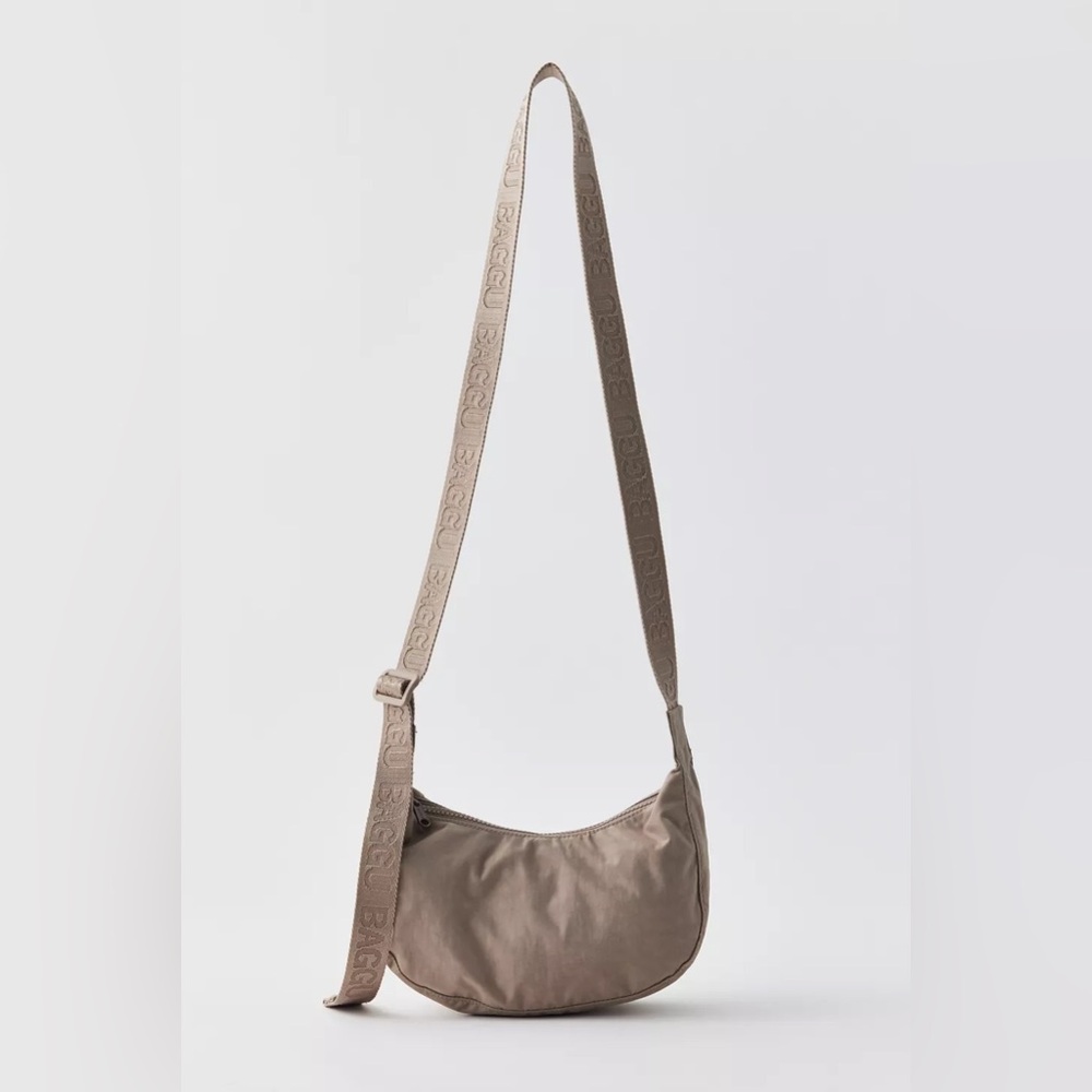 BAGGU Small Nylon Crescent Bag - Dove